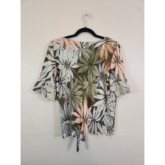 Ruby Rd. Womens Multicolor Tropical Hawaiian Print Stretch Blouse Size Petite XL - Picture 3 of 6